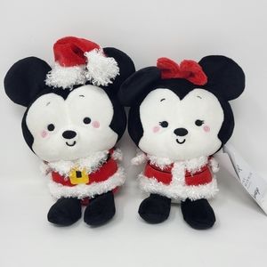 Hallmark Better Together Disney Mickey and Minnie Holiday Magnetic Plush, Set of